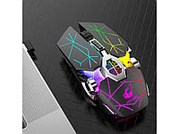 Мышь беспроводная игровая RGB Уценка! №3814 Уцінка! Чорна