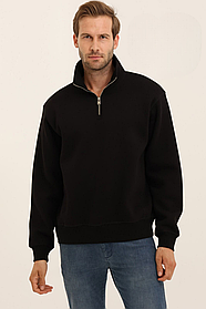 Чоловіча однотонна кофта зі змійкою на горловині у двох кольорах