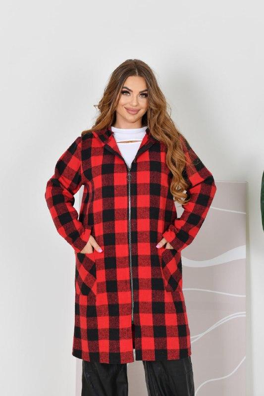 Жіночий кардиган; Кольори: червоний, коричневий; Розміри: 48-50, 52-54, 56-58, 60-62, 64-66 ;, фото 1