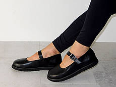 Туфлі мері джейн із натуральної шкіри чорні