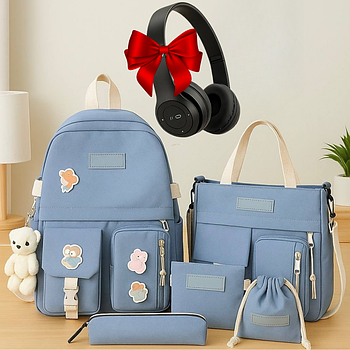 Набір шкільний Рюкзак + Подарунок Bluetooth навушники P47 / Комплект сумок / Рюкзак з сумками