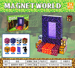 Магнітний Конструктор Блоки Minecraft TB-01 (34 деталі) 15.5 x 9 x 4.5 см