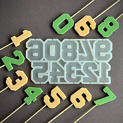 Форма силіконова для льодяників Цифри, 6см