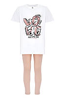 Комплект для дівчаток: футболка з коротким рукавом і легінси German Volf 110(см) Білий/бежевий (118201)