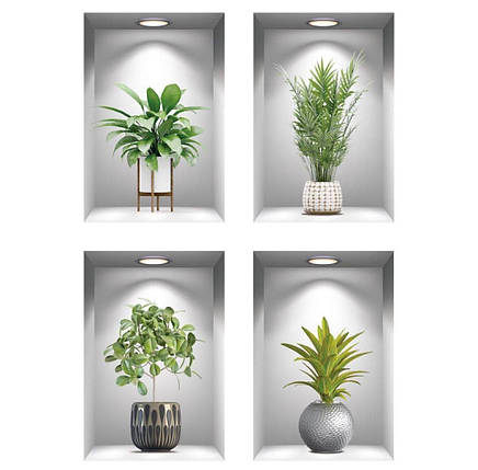 Вінілові наклейки 4 вазони (лист 60 х 90 см) Б67-6 FZHH-AB, фото 1