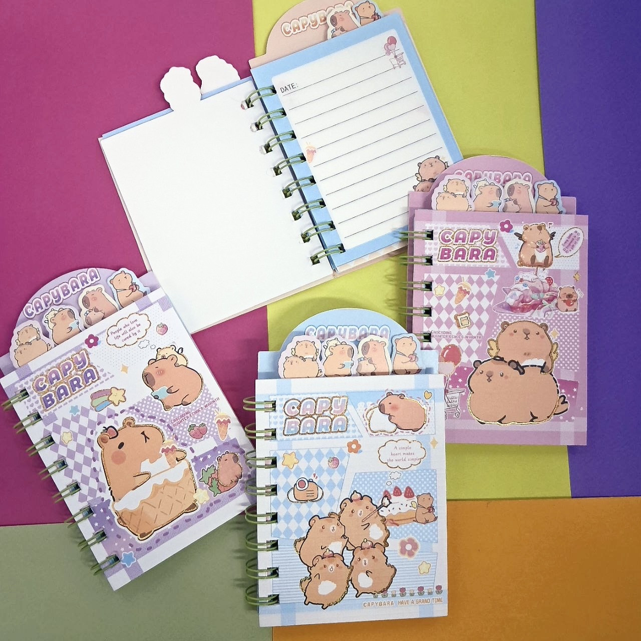 Блокнот А6 на бічній спіралі Капібара 9*14 см, фото 1