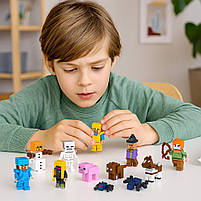 Дитячий конструктор Minecraft XL03 — набір 16 фігурок, 200 деталей для гри, фото 2