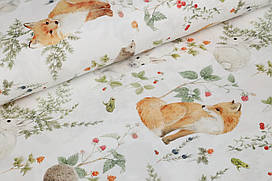 Ранфорс 240 см Звірята, лісові ягоди digital