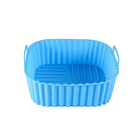 Форма квадратна силіконова для аерогрилю мультипечі та фритюрниці UK-7717 синій