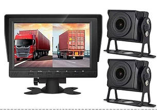 Комплект автомобільного відеоспостереження: 7" IPS монітор + 2 AHD камери + кабелі + microSD 32 ГБ