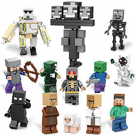Конструктор Minecraft XL04 — набір фігурок 13 героїв, 150 деталей