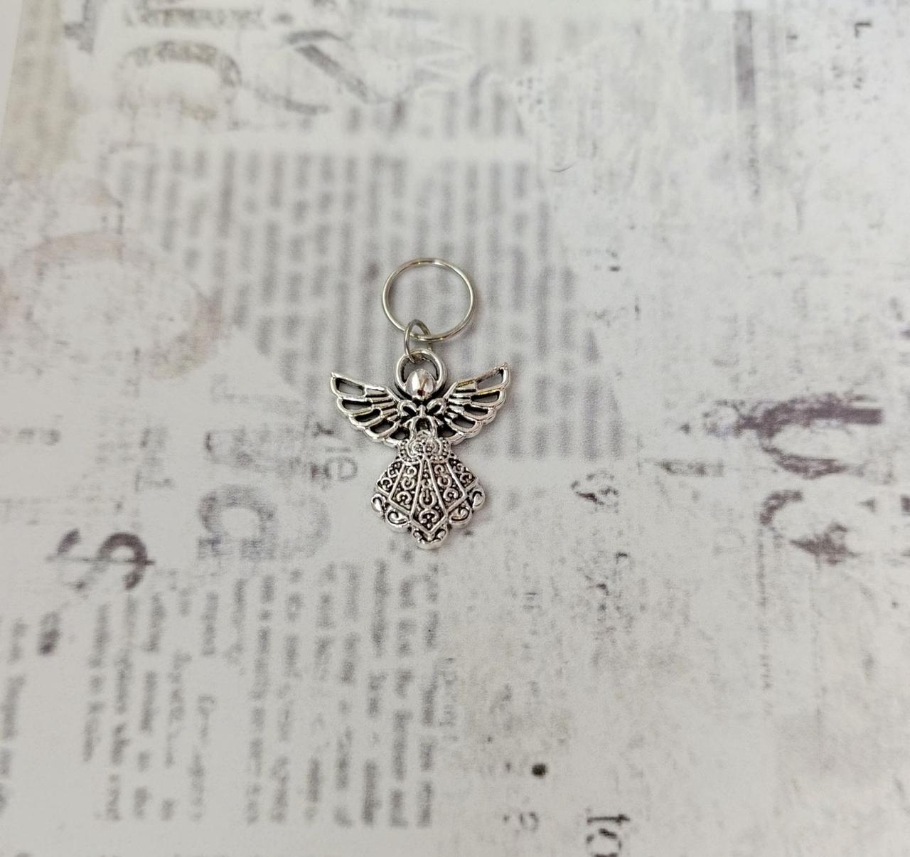 Пірсинг кільце з декором "Ангел №2" металева прикраса для афрокос аксесуари для зачісок дред, фото 1