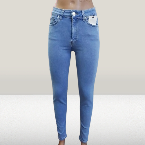 Джинси ItsBasic жіночі високі вузькі стрейч 26 блакитні, фото 1
