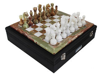 Шахи Italfama дошка з оніксу та білого мармуру, 40×40 см