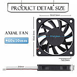 Вентилятор GDSTIME GDA6010 12V 0.1A 3500rpm, безщітковий, Sleeve, 2510-3pin, для 3Д-принтера та верстатів ЧПК, фото 8