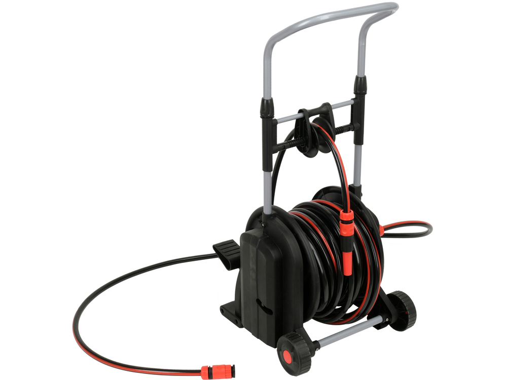 Шланг на візку 25 м, намотується ногою YATO YT-90120, фото 1