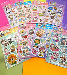 Наклейка на 2 листа Лабубу 20*10 см