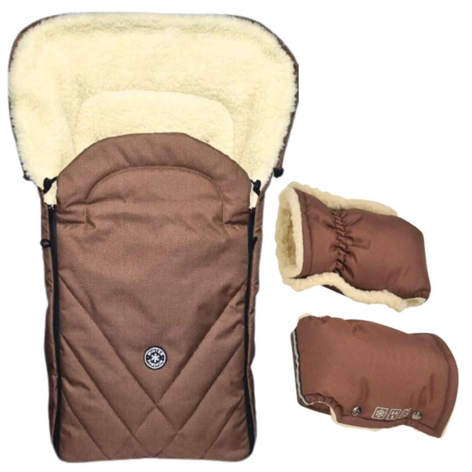 Комплект 2в1 муфти та конверт Winter For Kids чохол на овчині в коляску чохол у люльку конверт на санки