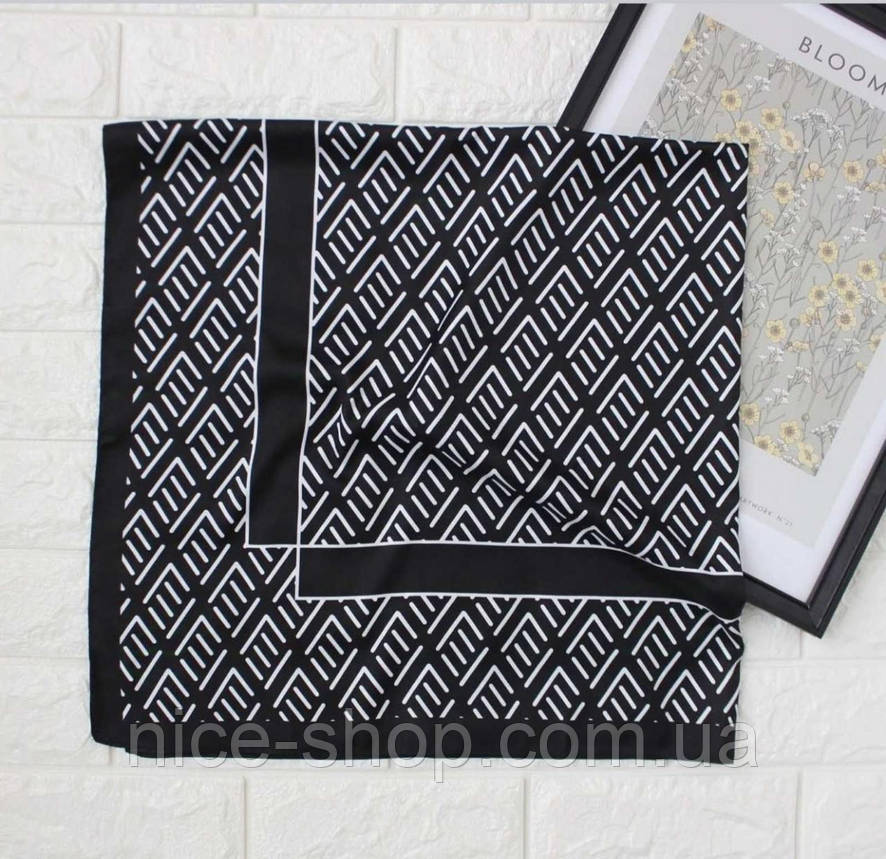 Хустка шовкова чорна, фото 1