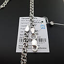 Срібна цепочка Бісмарк з хрестиком із золотою пластиною. Чорнений ланцюжок 55 см, фото 10