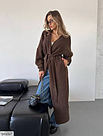 Кардиган жіночий довгий гарний стильний стильний з альпаки з поясом вільний крій розмір 42-50 арт 7352