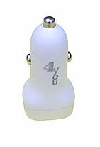 Автомобільний зарядний пристрій 4you B3 PD20В, QC3 18В, з швидкою зарядкою, білий, фото 3