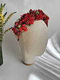 Віночок на голову з червоними маками, фото 4