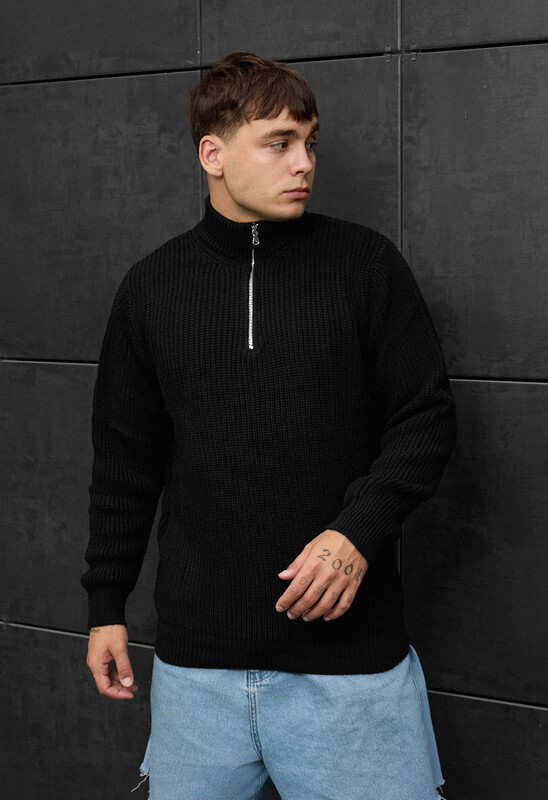 Чорний оверсайз светр Staff 91 black oversize, фото 1