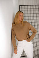 Жіночий укорочений джемпер із мохеру та вовни