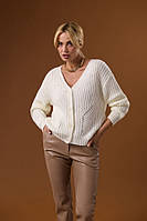 Жіночий укорочений кардиган з мохеру та вовни