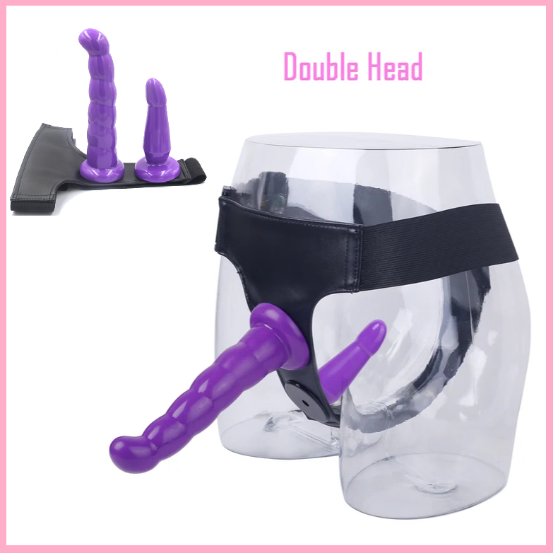 Подвійний страпон, Страпон на трусиках, Страпон подвійний стимулятор, жіночий подвійний страпон, Інтимні іграшки, фото 1