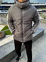 Чоловіча зимова куртка з матової плащової тканини. Чорний/графіт. 46-48; 50-52; 54-56.