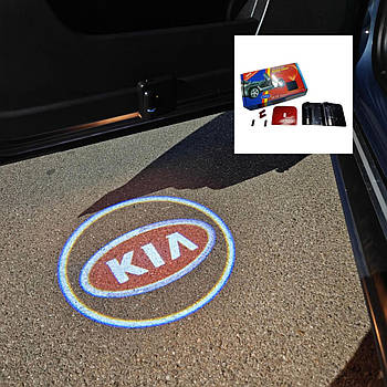 Світлодіодне підсвічування на дверях автомобіля з логотипом KIA червоний