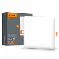 LED світильник безрамковий квадратний VIDEX 15W 4100K