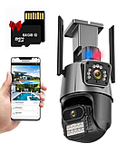 IP-камера V36 4К 4G Інтернет Вологозахист 8.0 МП із віддаленим доступом вулична із сонячною панеллю