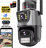 IP-камера V36 4К 4G Інтернет Вологозахист 8.0 МП із віддаленим доступом вулична із сонячною панеллю