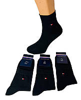 Шкарпетки чоловічі 12 пар демісезонні спортивні середні з бавовни Tommy_Hilfiger розмір 39-42 чорні