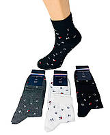 Шкарпетки чоловічі 12 пар демісезонні спортивні середні з бавовни Tommy_Hilfiger розмір 39-42 мікс кольорів