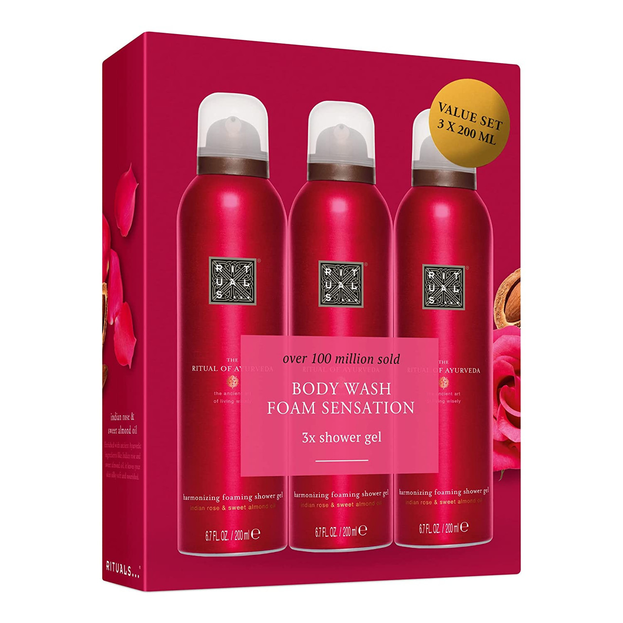 Гель-пінка для душу Rituals -The Ritual of Ayurveda, Набір из 3-х одиниць, фото 1