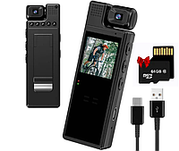 Боді-камера 1080p FullHD Wifi нагрудна з поворотом на 180° і дисплеєм, L9/ Мінікамера/ Міні відеокамера