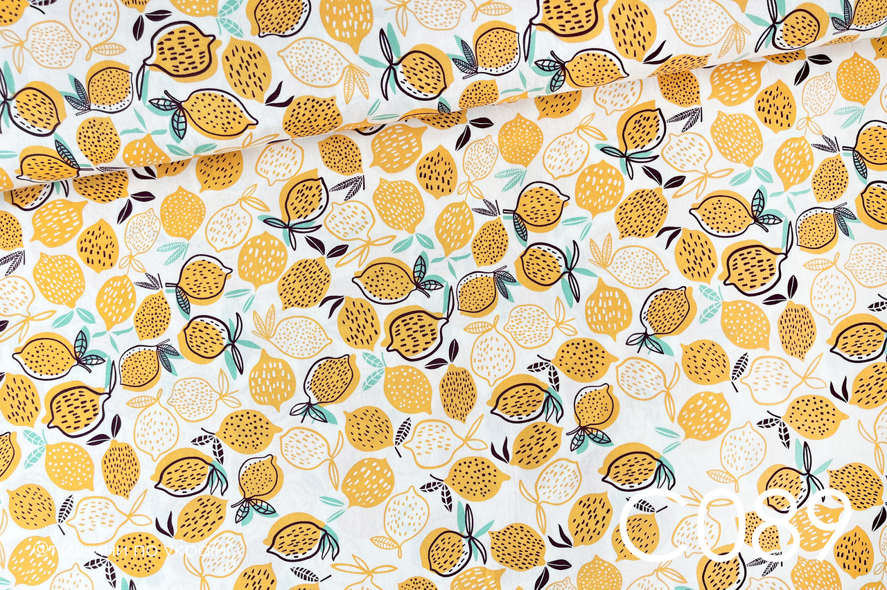 Тканина сатин Лимони NEW