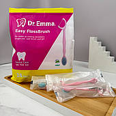 Одноразова зубна щітка та нитка 2в1 Dr.Emma Easy FlossBrush (рожева), 24 шт
