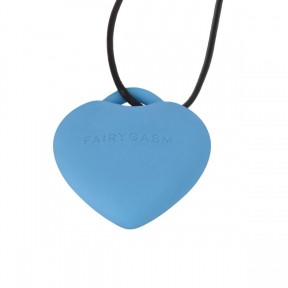Мінівібратор Сердечко FairyGasm PleasureStone, блакитний, 9 режимів, на шнурку