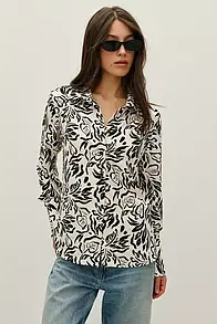 Жіноча сорочка прямого силуету з принтом Rica Mare MKRM4290