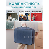 Дорожній органайзер/сумка/тревел-кейс А4 — 37х27х11 см із кодовим замком синій STANDARD, фото 4