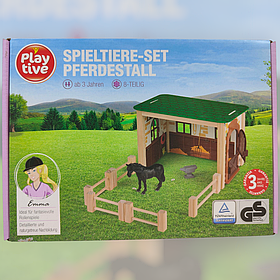 🏰 Playtive Конюшня з фігурками Дерев’яний набір для дітей