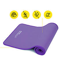 Килимок спортивний Cornix NBR 183 x 61 x 1 см для йоги та фітнесу XR-0093 Purple/Purple Poland, фото 2