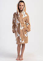 Халат для девочки с капюшоном Тедди 0297, Бежевый, Рост 158-164 (13-14 лет)