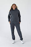 Утеплені спортивні штани для вагітних з начосом графітові M, фото 4