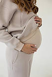 Бежеве худі для вагтіних та годуючих утеплене з капюшоном M, фото 6